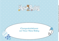 Teddy with Baby Rattle NEW BABY large dl 2 insert