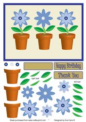 Step by Step Flower Pots (blue)