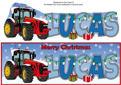 Red Christmas Tractor LUCAS large dl