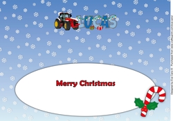 Red Christmas Tractor LUCAS large dl insert