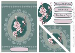 Cherry in Blossom with Lace Pyramid in Green