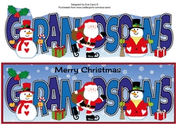 Santa & Snowmen GRANDSONS large dl