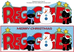Christmas Jazz Dogs & Snowman REGGIE large dl