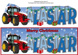 Red Christmas Tractor ALASTAIR large dl