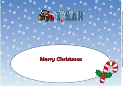 Red Christmas Tractor ALASTAIR large dl insert
