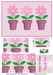 Flower Pots Pyramid in Pink