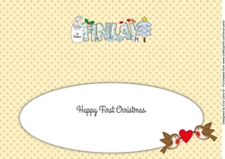 Snowman 1st Xmas FINLAY large dl insert