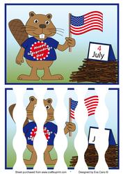 Beaver Wishing Happy Independence Day 4th of July