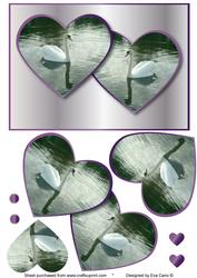 Beautiful Swans in Hearts – Purple