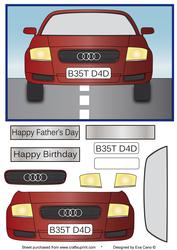 Best Dad Audi Car for Fathers Day or Birthday (red)