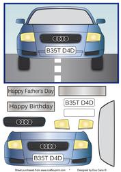 Best Dad Audi Car for Fathers Day or Birthday (pale Blue)