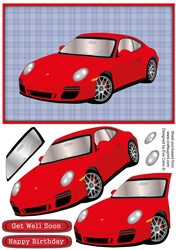 Red Porsche decoupage