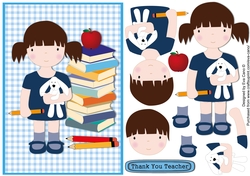 Cute School Girl decoupage