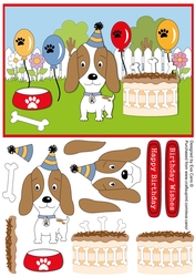 Kosmo the dog Birthday Party decoupage