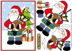 Scottish Santa decoupage