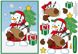 Scottish Snowman Piper decoupage