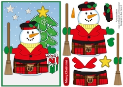 Scottish Snowman decoupage