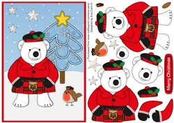 Scottish Monty Polar Bear decoupage