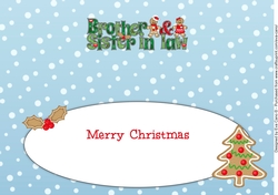Gingerbread Couple Brother and Sister in law large dl insert