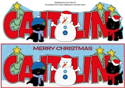 Christmas Jazz Dogs & Snowman CAITLIN large dl