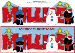 Christmas Jazz Dogs & Snowman MILLIE large dl