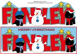 Christmas Jazz Dogs & Snowman FINLEY large dl