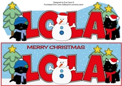 Christmas Jazz Dogs & Snowman LOLA large dl