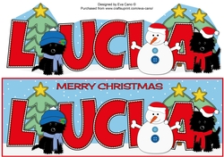 Christmas Jazz Dogs & Snowman LUCIA large dl