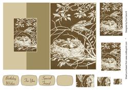 Vintage Nesting Birds