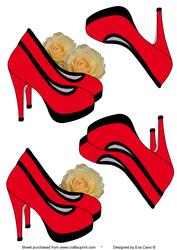 Red Shoes Decoupage Topper