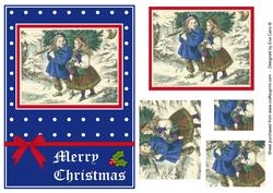 Blue Vintage Christmas Pyramid