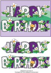 Flowers and Bees BIRTHDAY landscape