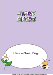 Flowers and Bees BIRTHDAY landscape insert