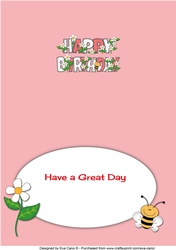 Flowers and Bees BIRTHDAY landscape 2 insert