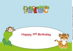 Cute Tiger and Monkeys ZEB 1st large dl insert