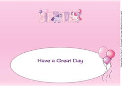 Unicorns and Balloons BIRTHDAY large dl insert