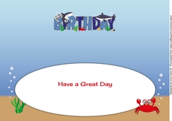 Birthday Sharks BIRTHDAY large dl insert