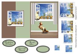 Herbs, Window, Cat and Dog Fold Back