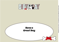 Bertie Bulldog BIRTHDAY large dl 2 insert