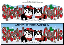 Christmas Freddie and Daisy French Bulldogs dressed up SPECIAL COUPLE large dl