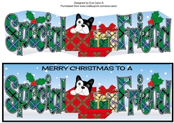 Christmas Freddie French Bulldog in a box SPECIAL FRIEND large dl