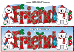 Monty Polar Bear and friend with Christmas stockings FRIEND large dl
