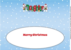 Monty Polar Bear and friend with presents DAUGHTER large dl 3 insert