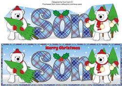 Monty Polar Bear and friend with Christmas trees SON large dl 2