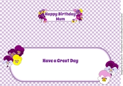 Pansies BIRTHDAY MUM large dl insert