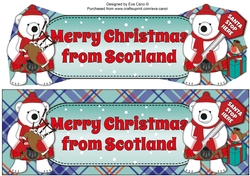 Monty Polar Bear and friend Merry Christmas from Scotland large dl