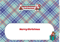 Monty Polar Bear and friend Merry Christmas from Scotland large dl insert