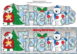 Monty & Luna Polar Bears decorating the Christmas tree FRIENDS large dl