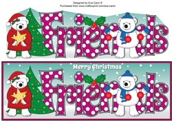 Monty and Luna Polar Bears decorating the Christmas tree FRIENDS large dl 3