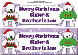 Monty Polar Bear and friend with Christmas pudding SISTER & BROTHER IN LAW large dl